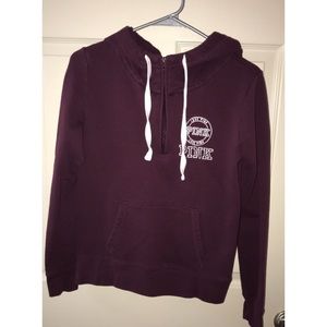 Quarter zip hooded sweatshirt